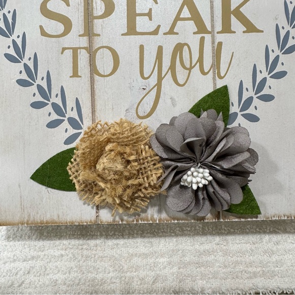 Inspirational Wooden Sign with Floral Accents Farmhouse decor natural outdoors - Picture 6 of 11